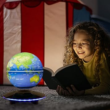 Magnetic Levitation Globe, Levitation Globe with LED Lights; Office Home Art Desktop ; Great for your decorative gifts.
