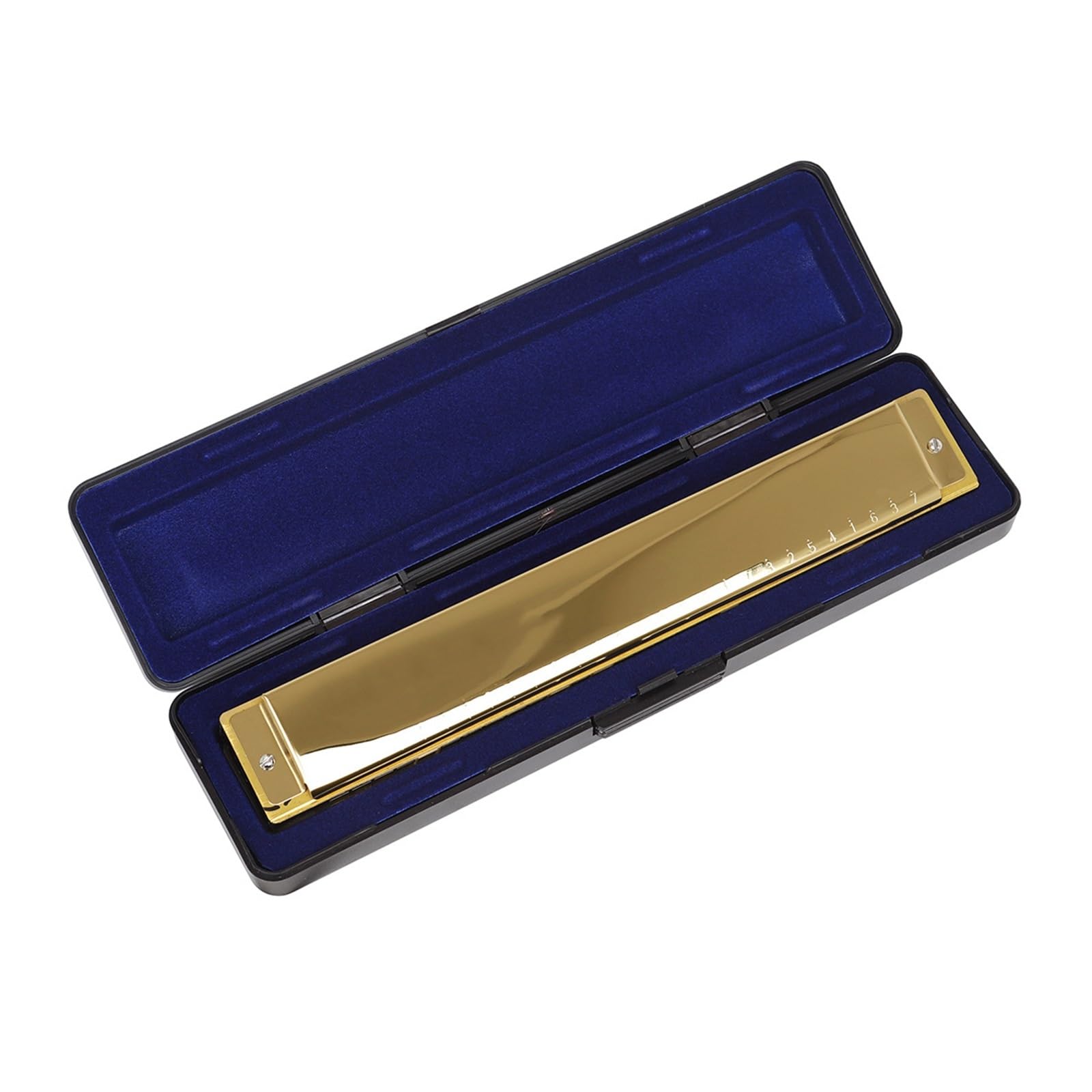 Mundharmonikas 28-Loch-Mundharmonika mit breitem Tonumfang in Gold und Silber für Anfänger und Schüler, die mit dem Mundharmonikaspielen beginnen (Color : Gold)