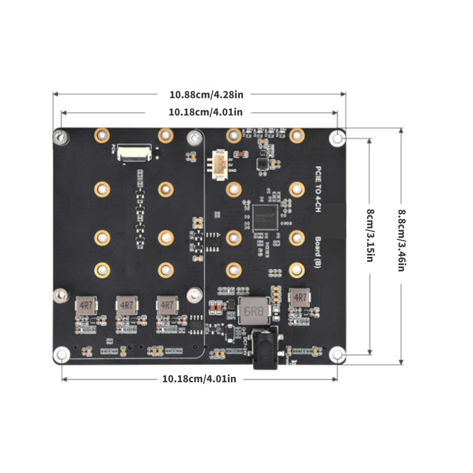 Tarjeta adaptadora PCIe a 4CH NVMe de 4 puertos con luz LED para adaptador PCIe NVMe 2280/2260/2242/2230
