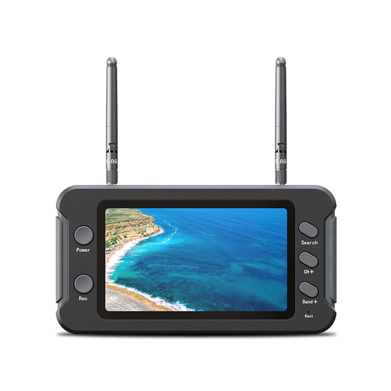Monitor FPV, Rozdzielczość 4,3 Cala IPS 800 X 480, Funkcja DVR 5,8 GHz 40 Kanałów, Ekran Wyświetlacza RC Drone z Automatycznym Wyszukiwaniem, Odbiornik 1200 MAh DIY FPV do Drona Quadcopter