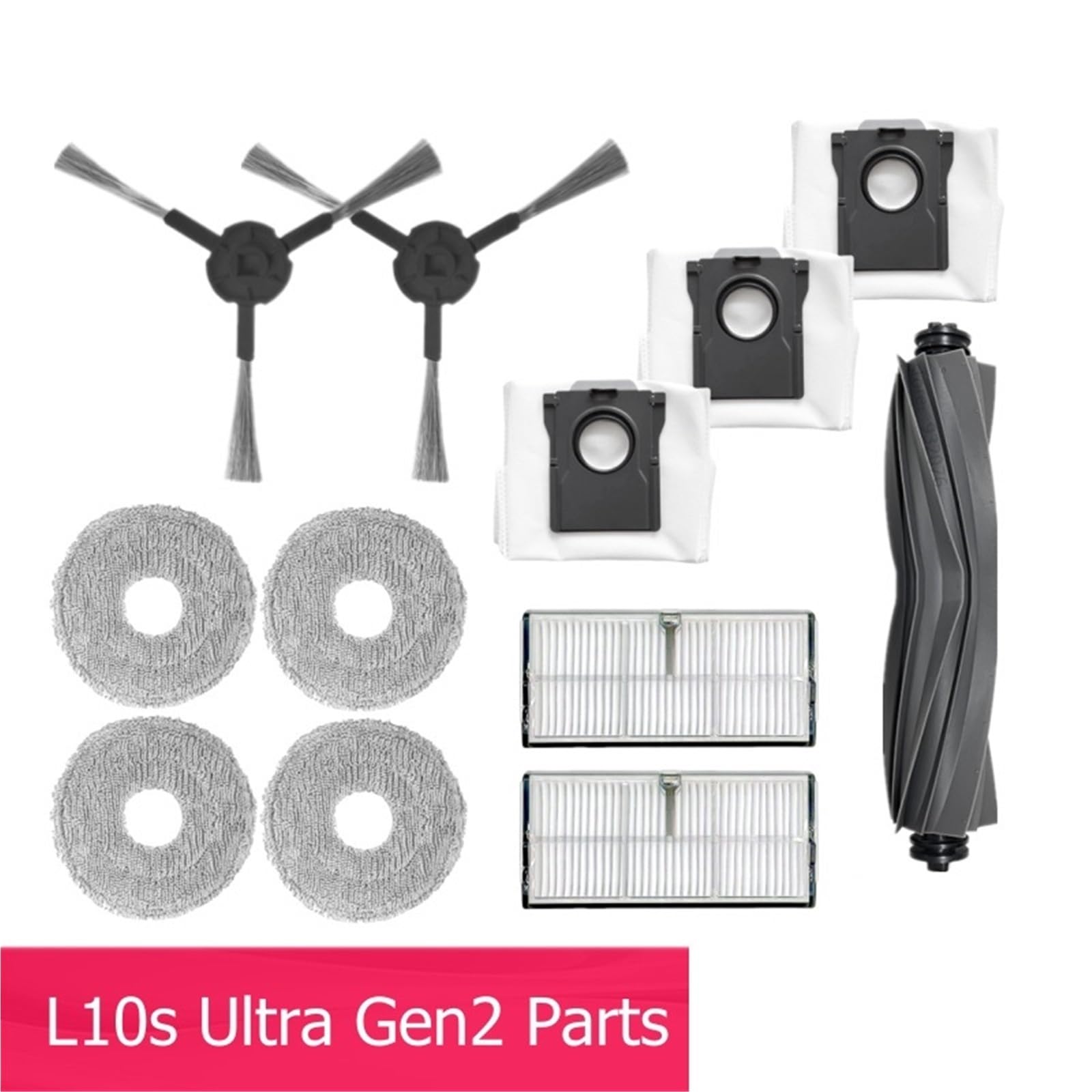 Główna Szczotka Boczna Odkurzacza, Pasująca Do Dreame L10s Ultra Gen 2 Zestaw Części Zamiennych Do Robota Gumowy Filtr Szmatka Do Mopa szczotki próżniowe i filtr(Pack1)