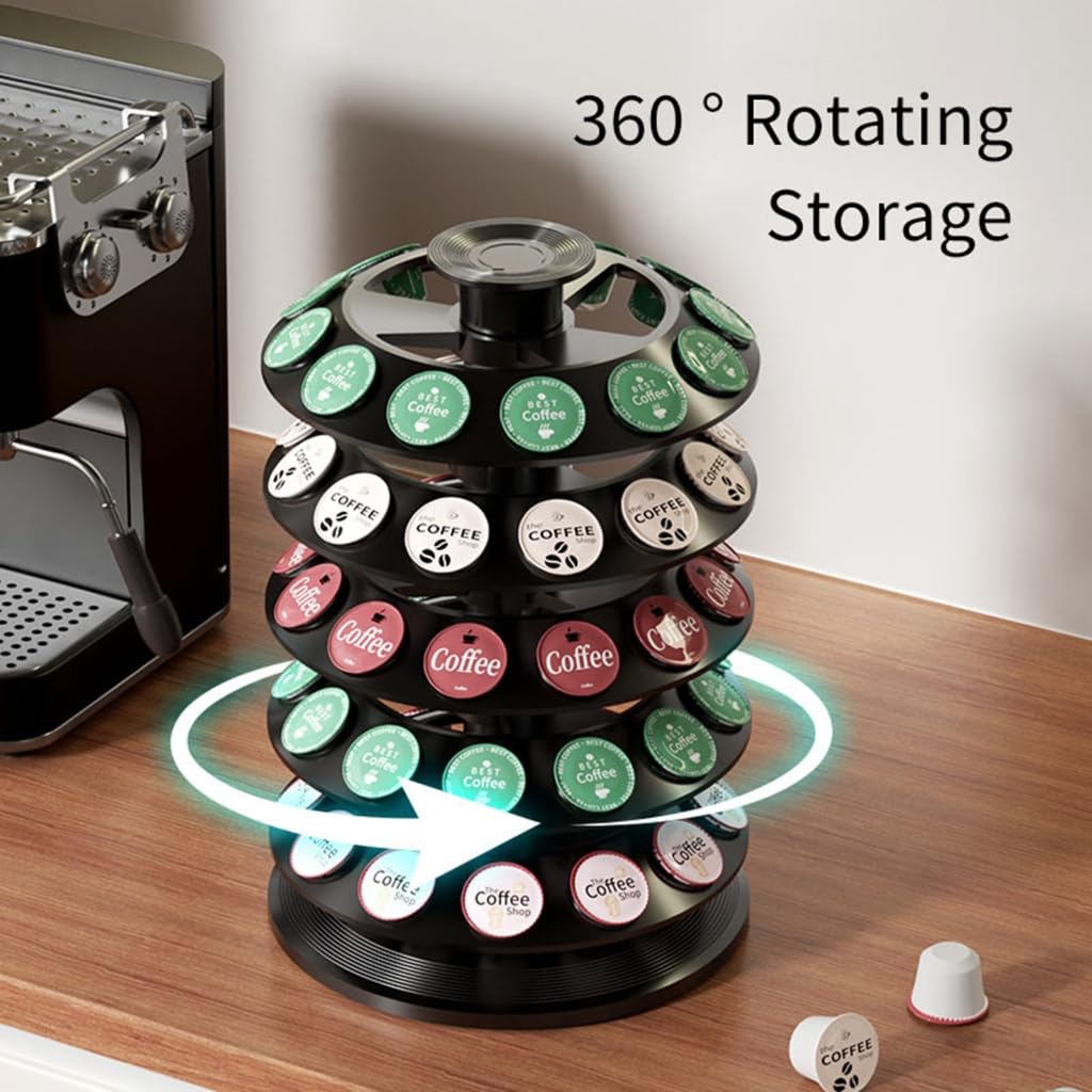 Efficiente dispenser per cialde di caffè, contiene 60 capsule per casa e ufficio