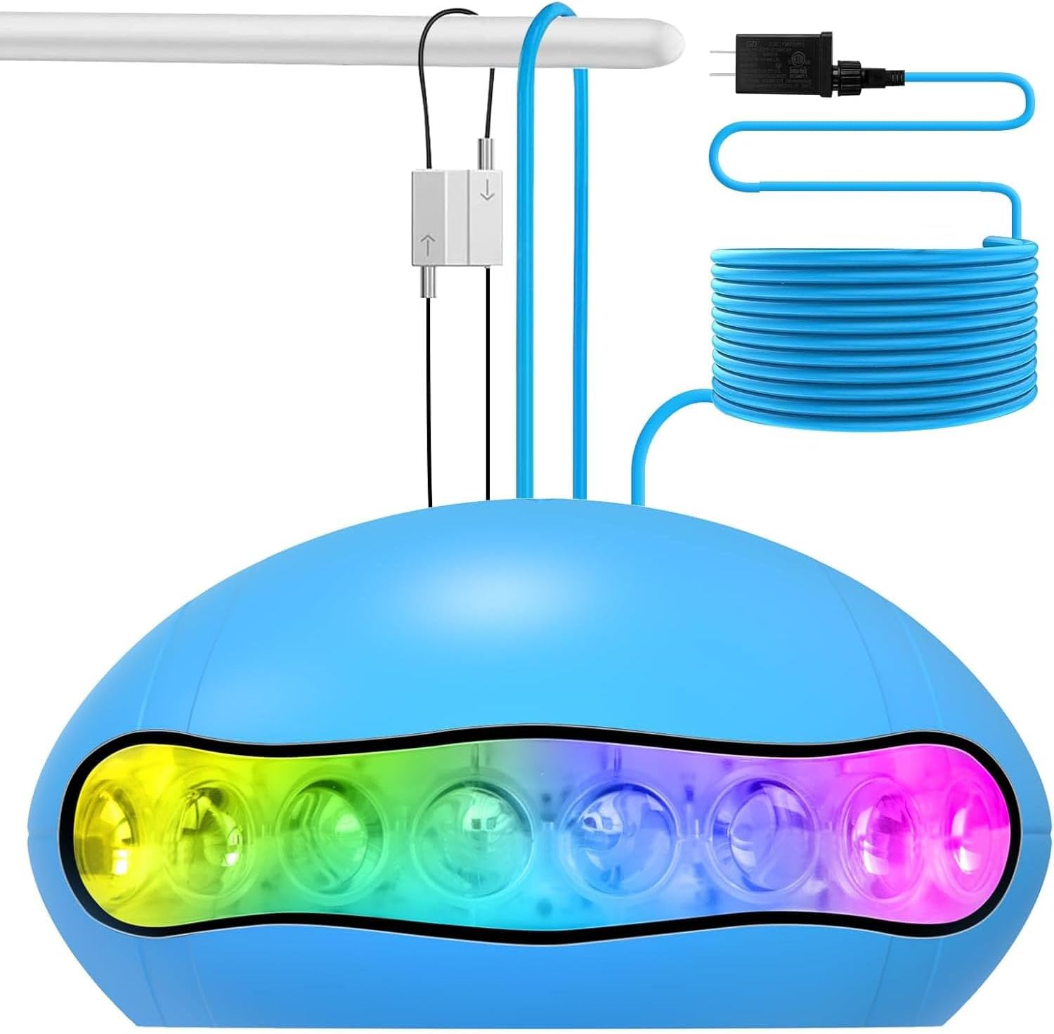 led pool lights,18w smart rgb dimmable underwater pool light with app control &timer, ip68 waterproof 12v nicheless underwater lights for aboveground inground pools 32ft cord blue