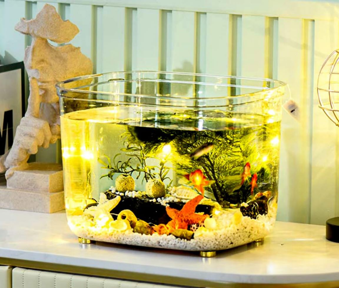 Amazon | Pazzfre 金魚鉢 プラスチック 透明 金魚 水槽 アクリル