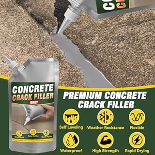 Concrete Crack Filler, 500g Cement Crack Filler, High Elasticity Self Leveling Crack Sealant, Waterproof Concrete Caulk for Driveway, Walkway, Patio, Joint, Indoor and Outdoor Repair