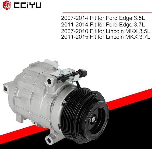 Miniatura 5 de cciyu Compresor de aire acondicionado 2007-2014 apto para Ford Edge 3.5L 2011-2014 apto para bomba de compresor de CA Ford Edge 3.7L