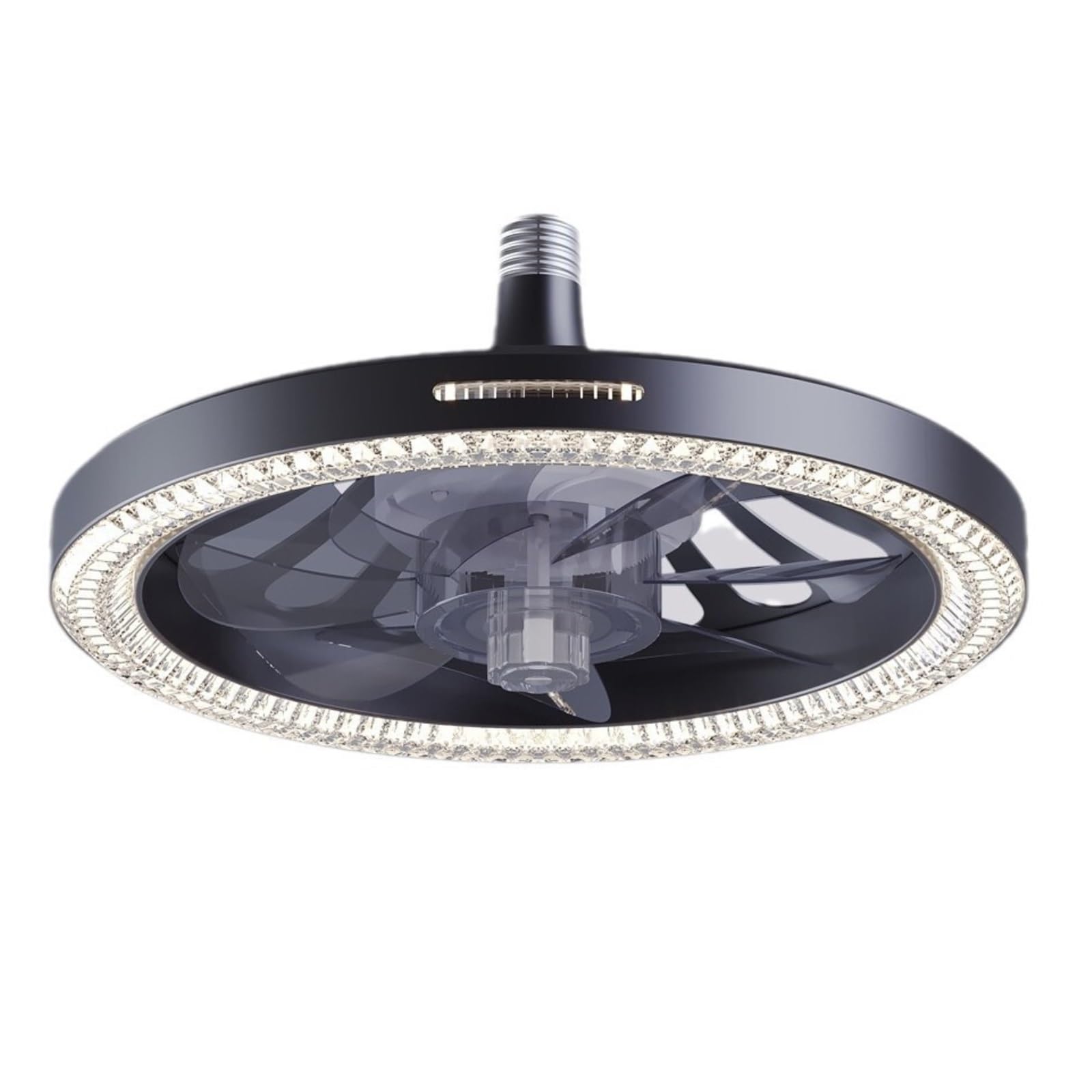 ERETYRET Fan Lamp Dimmable Living Room Bedroom Small Quiet Cooling(Black)