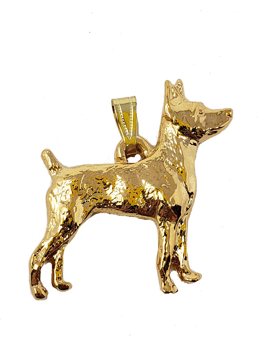 Rat Terrier Dog 24k Gold Plated Pewter Pendant