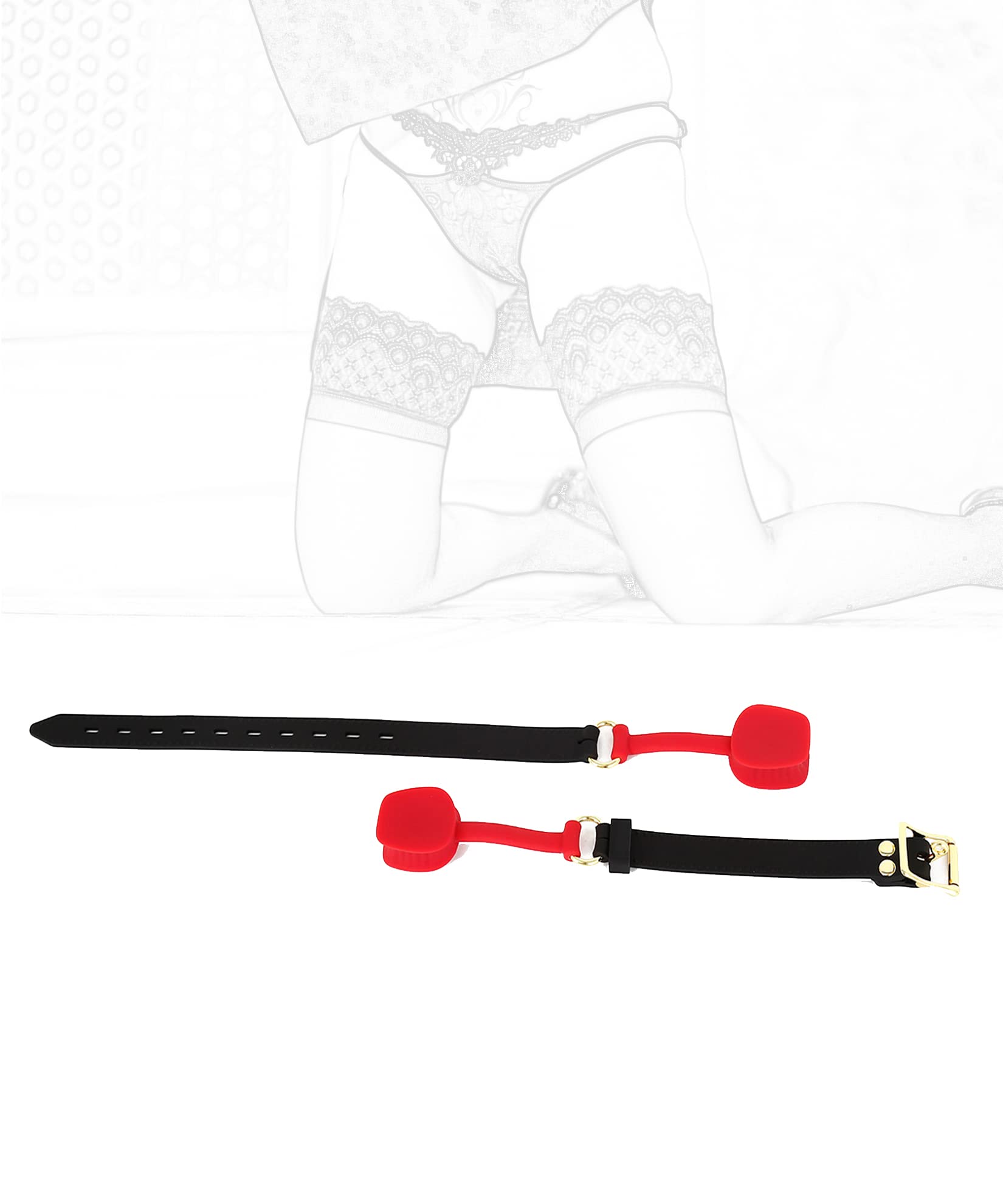 Knebel Mund Geschirr Mundöffnen Lippenspreizer Mundknebel Silikon Sex SM Fetisch Fesseln Kugelknebel Mouth Rollenspiel Mundspreizer BDSM Erotik Sexspielzeug Einstellbar für Paare (Color : Rot)