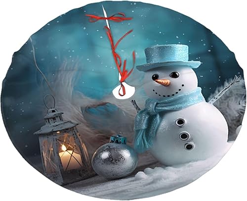 Miniatura 6 de Faldones de árbol de Navidad, muñeco de nieve, nieve, árbol de Navidad, faldas de árbol de Navidad de 36 pulgadas, tapetes de tela para decoración