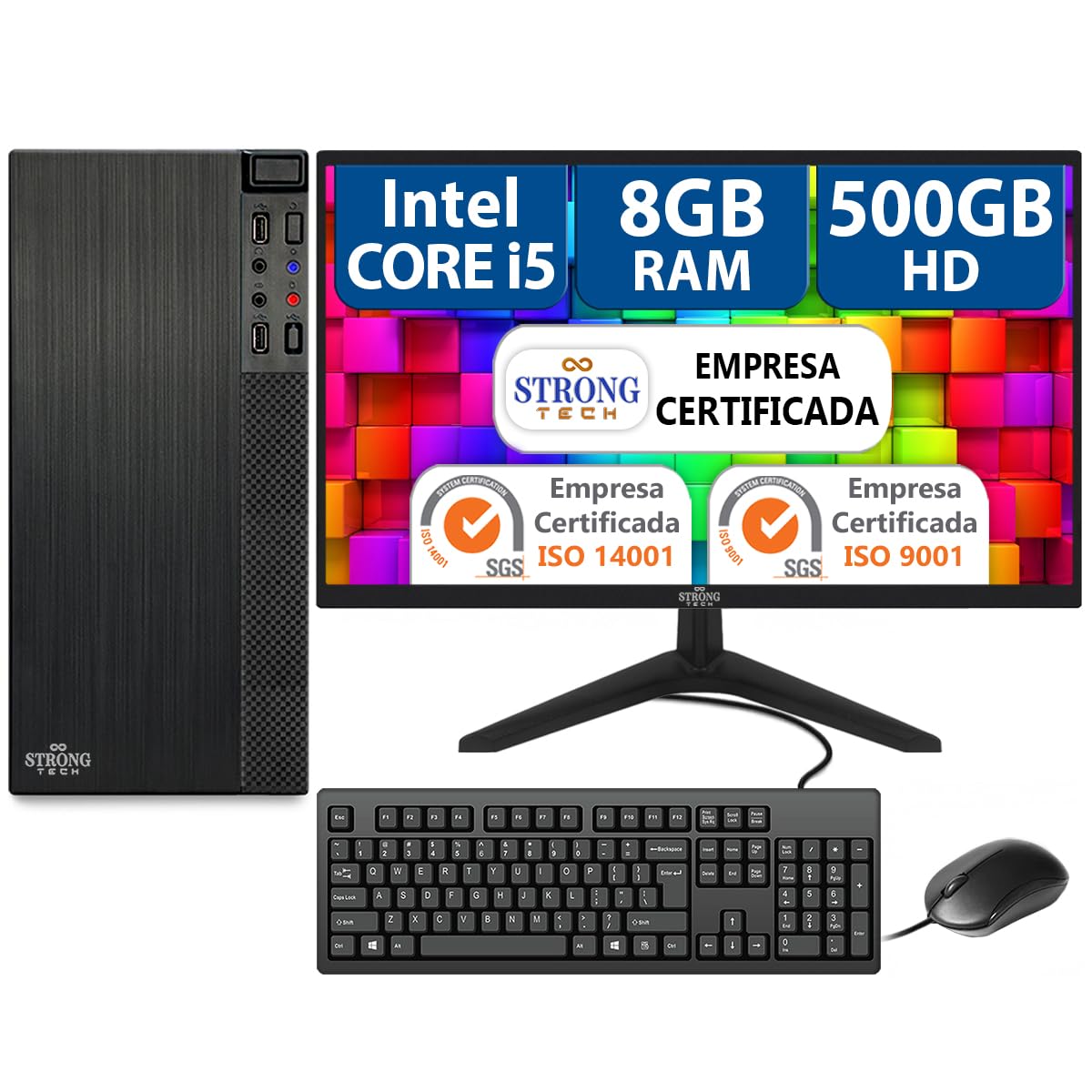 Computador Completo Intel Core i5 8GB HD 500GB Monitor 17