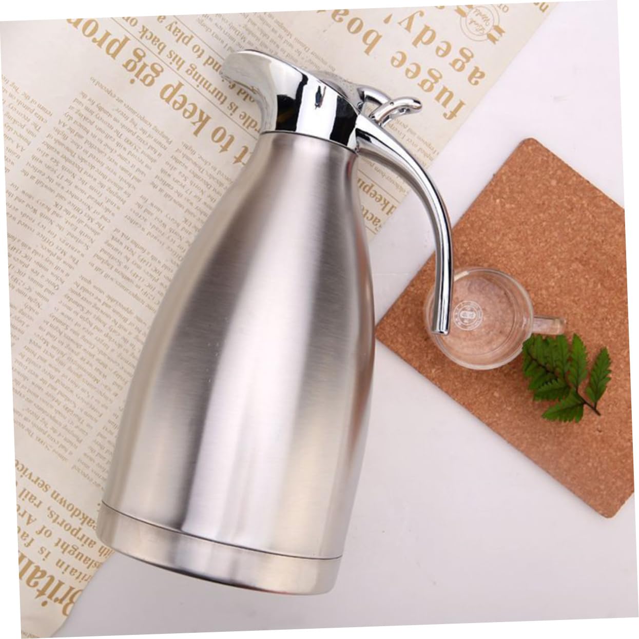 Gatuida Borraccia Termica in Acciaio Inossidabile 1.5l Sistema a Vuoto per Ufficio e Viaggi, Caraffa Termica per Latte e Tè Resistente e Isolante