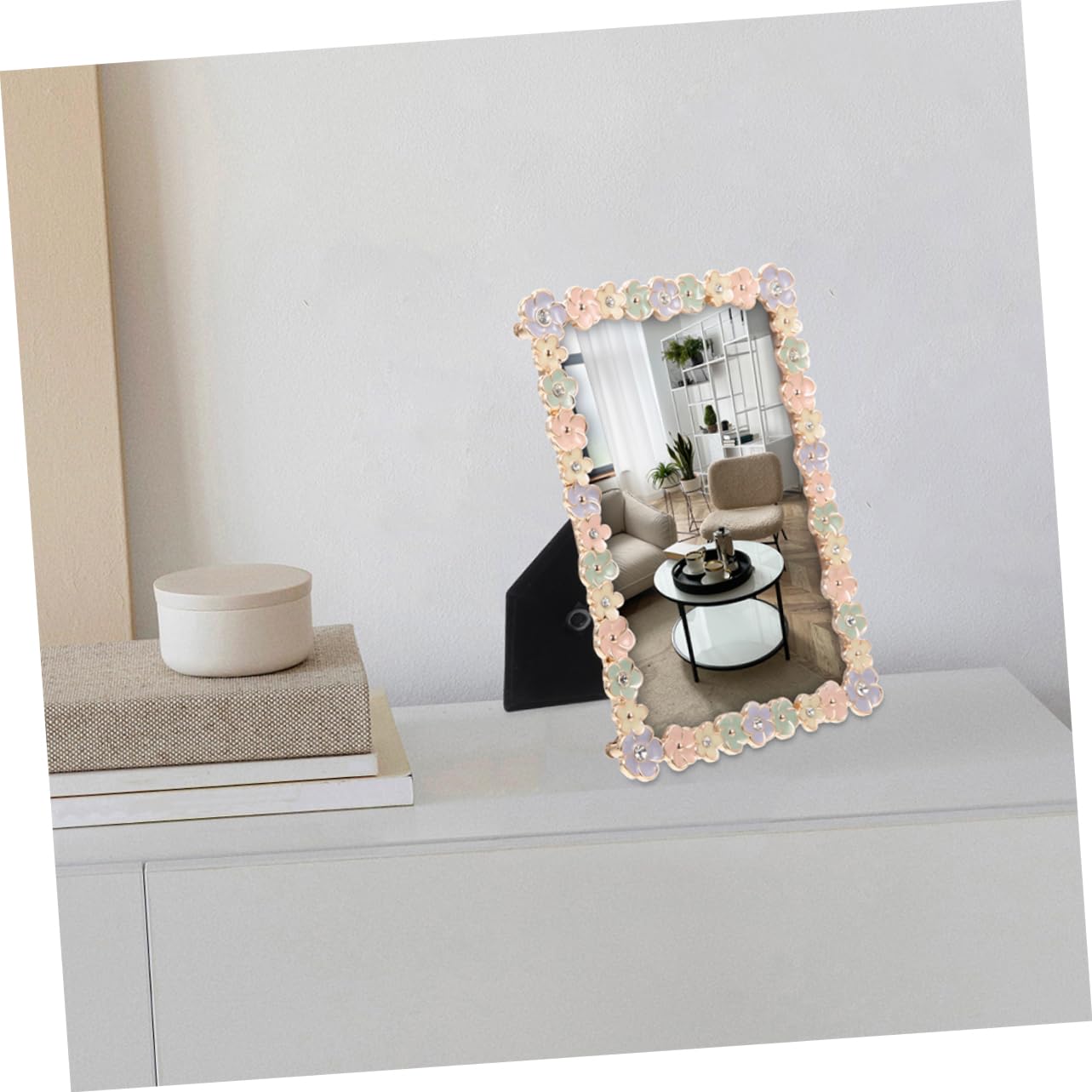 Amosfun 2 Marcos de Fotos de Aleación, Diseño Floral Delicado, Soporte de Sobremesa para Fotos Familiares, Estilo Sencillo, Adecuado para Boda