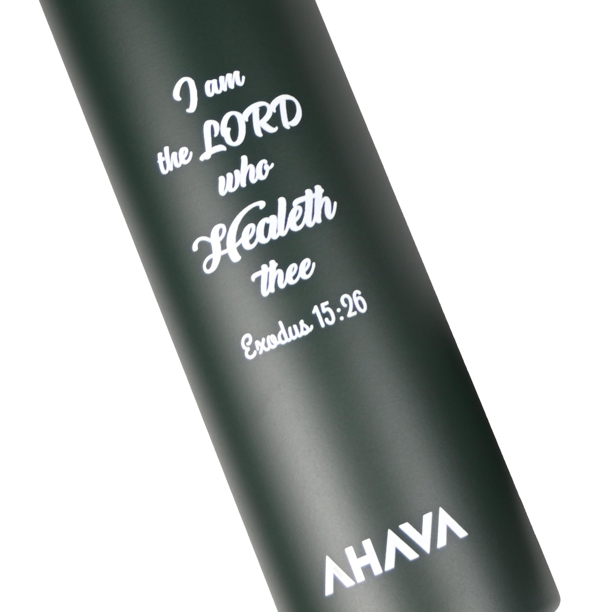 AHAVA Christian Gift Stainless Steel Hot Water Bottle, Dark Slate Green, 750 ml - Image 3