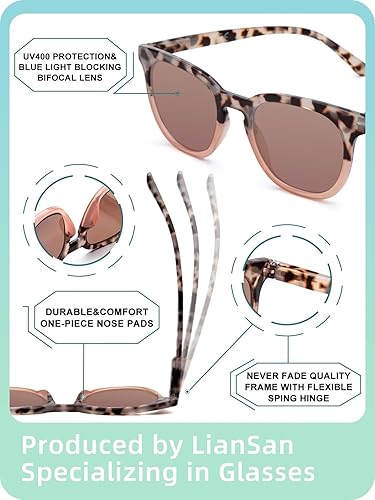 Miniatura 6 de LianSan Gafas de sol invisibles bifocales para mujer, protección UV retro, con bisagra de resorte, para exteriores, moda, 12031 TTPK 1.50