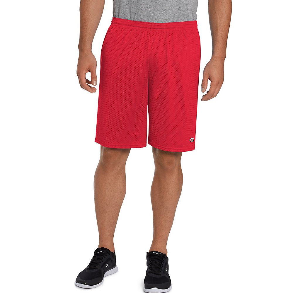 Champion Mens Long Mesh Short with Pockets Set of 2 Athletic Apparel Crimson 2XL US