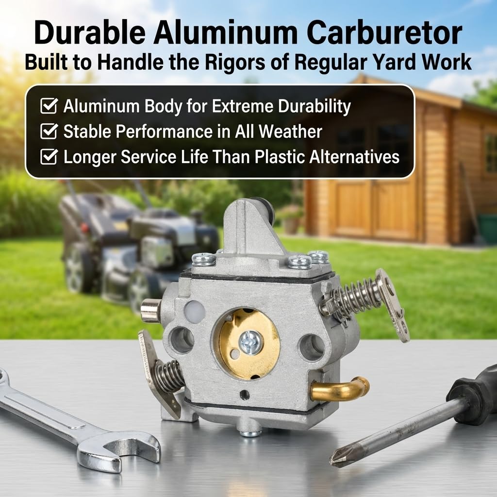 Carburador para Desbrozadora, Compatible con STIHL MS170 180 017 018, Kit Recambios Carburetor con 3 Juntas, Esponja, Filtro de Aire, Filtro de Combustible, Bujía, 2 Mangueras, Tubo de Admisión