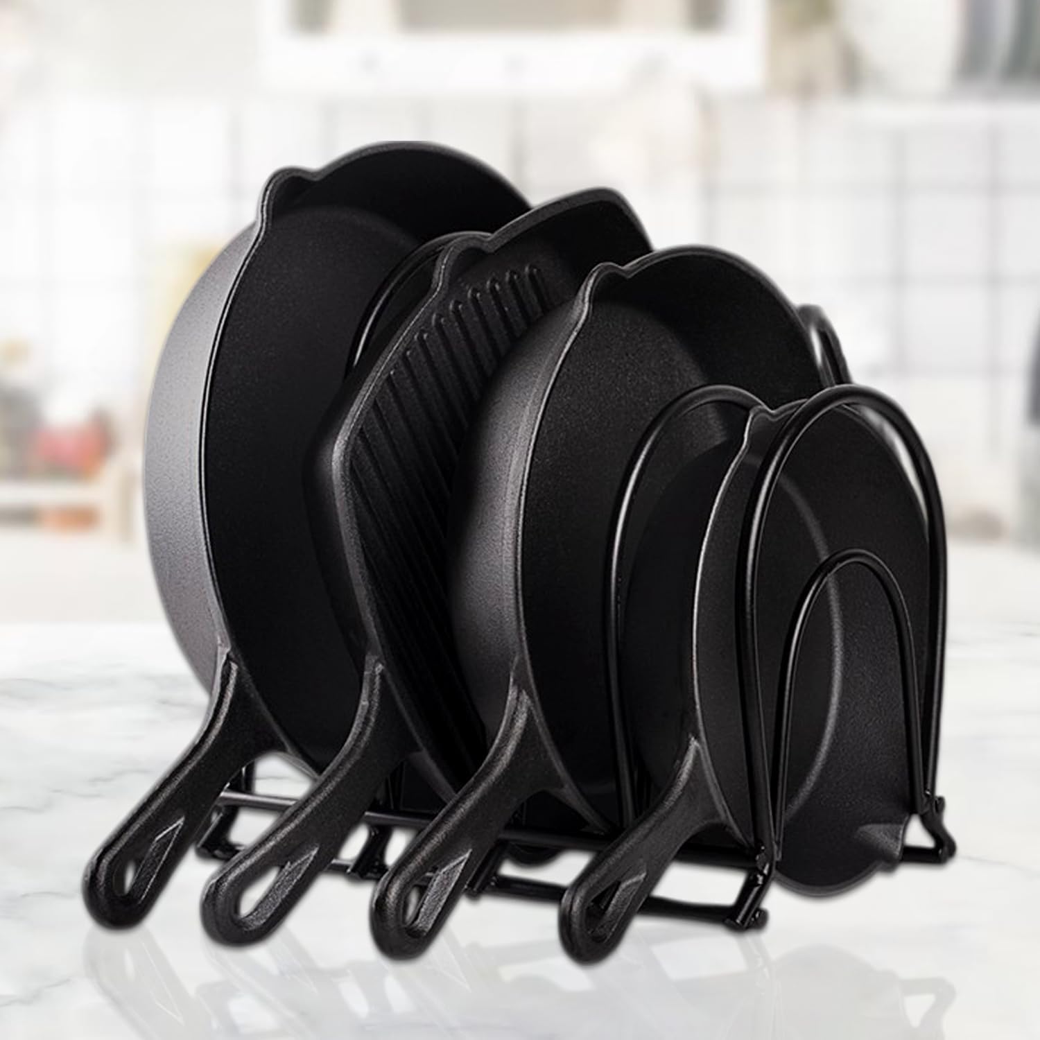 WonderStand Pot Pan Kitchen Shelves Freestanding Rack Organizer (5-Tier) Heavy Duty Metal For Home/Kitchen