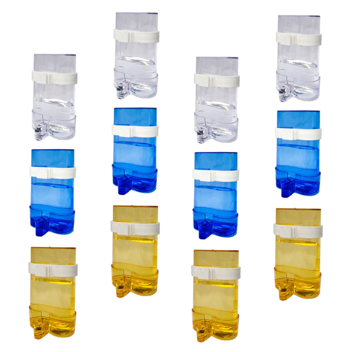 Comedero Automático para Pájaros y Agua Clip para Jaula, 12 Piezas | Plástico Azul, Instalación Sencilla y Práctica, Uso Interior y Exterior para Loros y Aves Domésticas