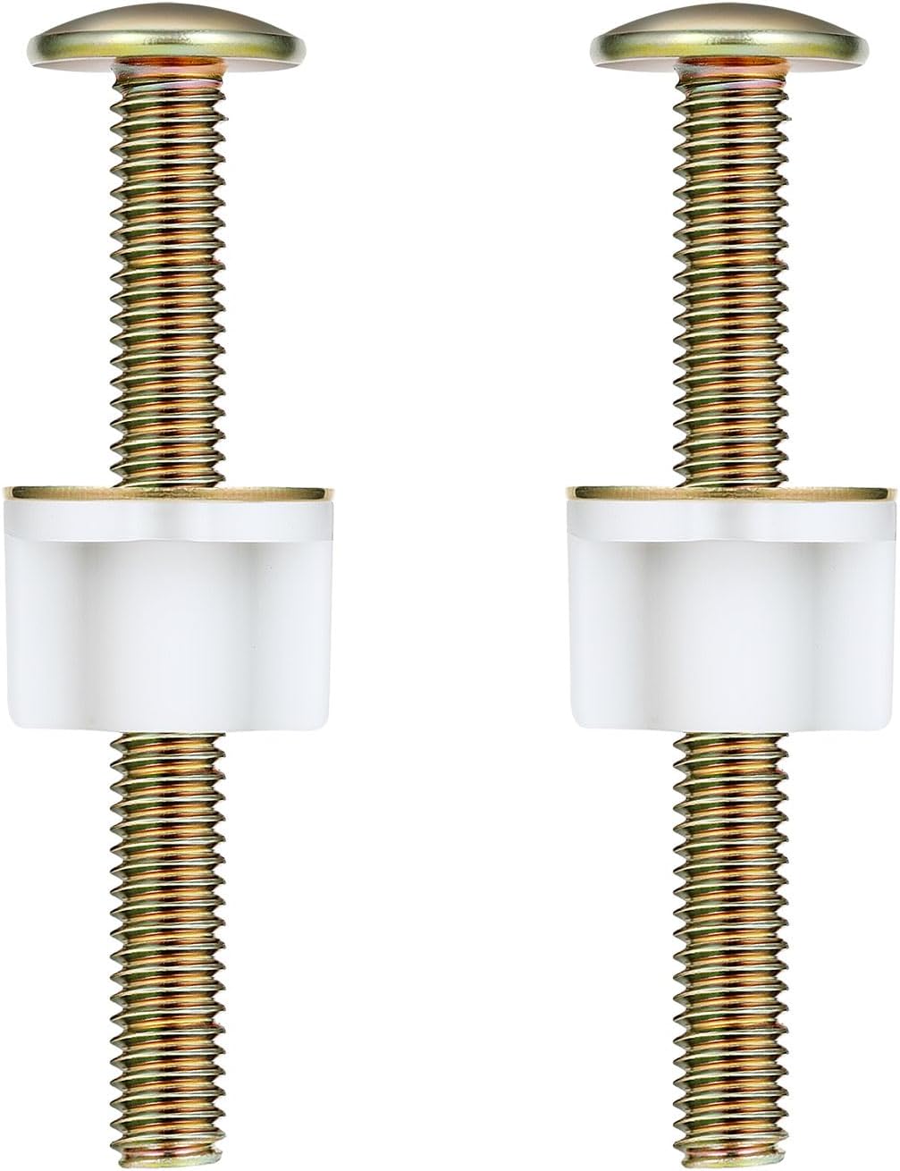 2pcs Toilet Seat Bolts, Steel Toilet Seat Screw Replacement Kit with Plastic Nuts and Metal Washers Set Heavy Duty Fasteners Hardware for Top Loading Hinges
