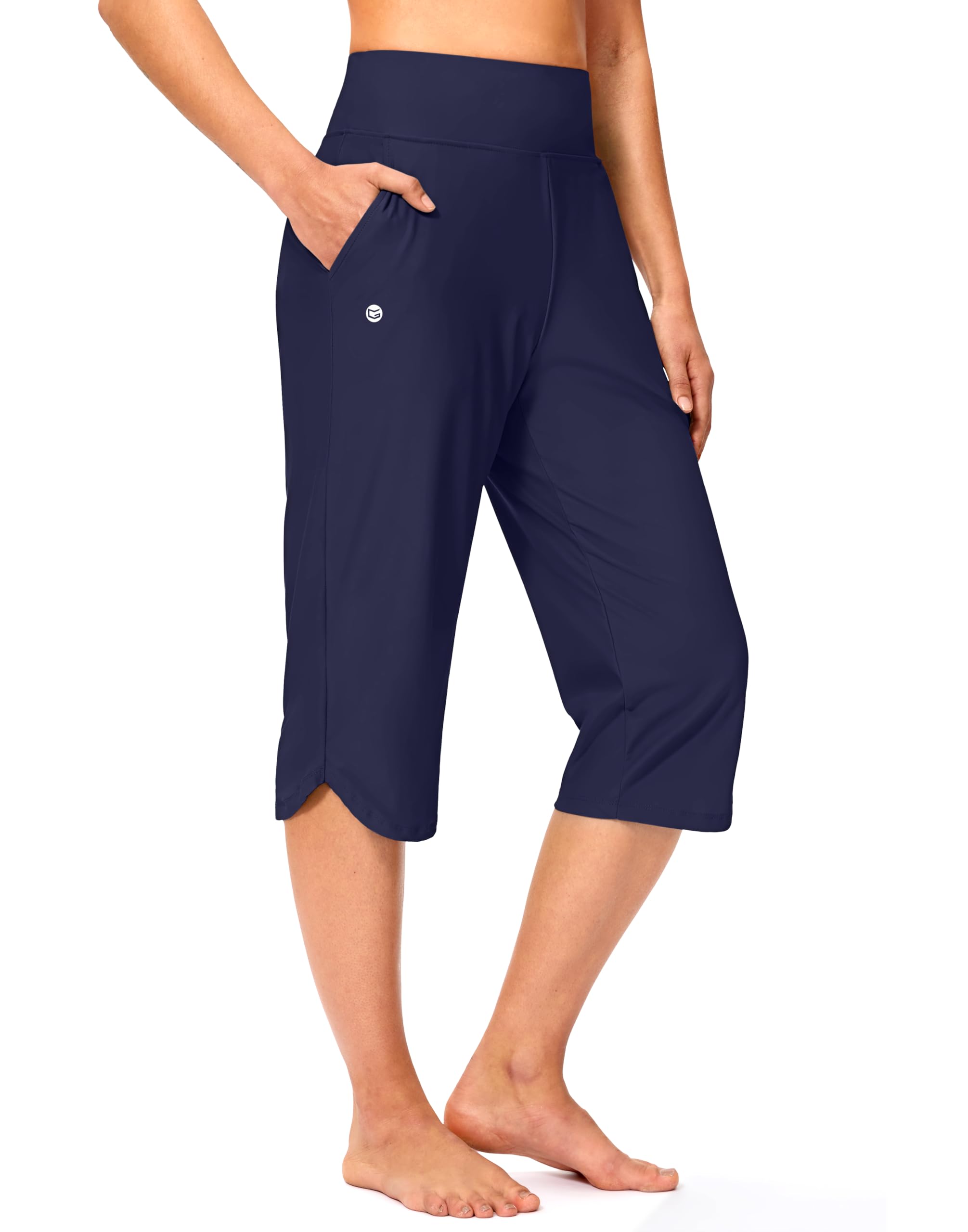 G Gradual Womens Swim Capri Pants 18 High Waisted Long Board Shorts UPF 50 Modest Swimsuits Pants with