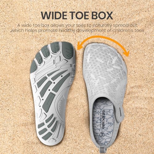 Image of SEEKWAY Barefoot Water Shoes for Kids - Wide Toe Box and Quick-Dry Sand Shoes Toddler for Hiking Swim Beach Pool Kayak Sport Accessories, Camping Essentials Non-Slip for Boys Girls Sizes