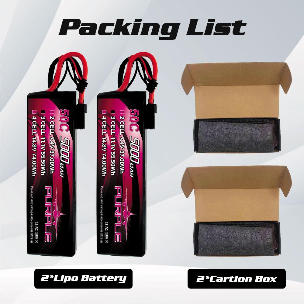 Bateria Rc OVONIC Batería Lipo 3s 5000mAh 11.1V 50C Con Conector XT60 Para RC Coche Barco Camión Helicóptero Extra A TRX Plug (2 Packs Baterias Lipo 7.4v Bateria Rc OVONIC Batería Lipo 3s 5000mAh 11.1V 50C Con Conector XT60 Para RC Coche Barco Camión Helicóptero Extra A TRX Plug (2 Packs Baterias Lipo 7.4v