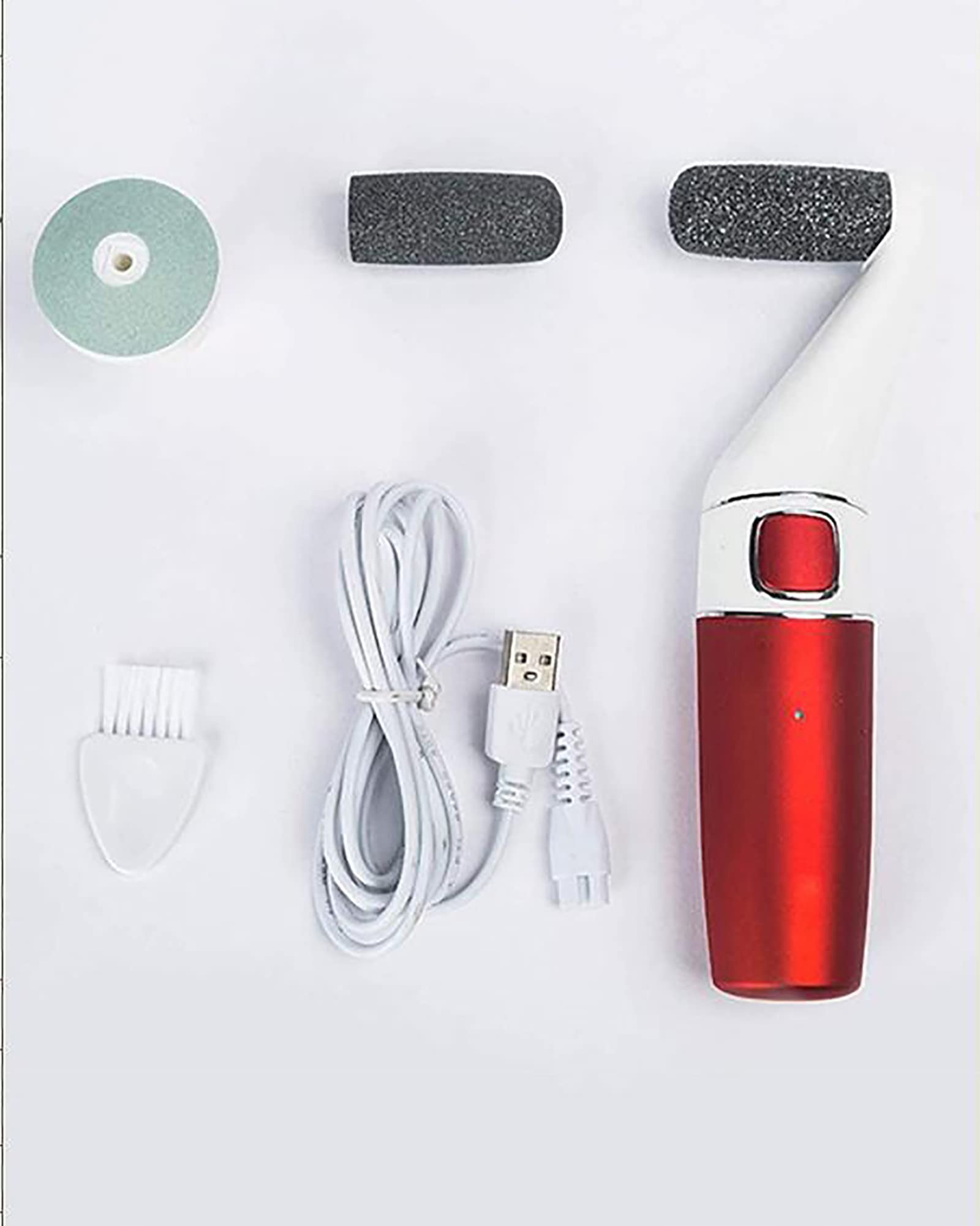 Removedor de Callos de pie eléctrico portátil Lima de pie USB Herramientas Profesionales de pedicura con 2 Cabezales de Rodillos y 1 Cepillo de Limpieza, Gris (Gris)