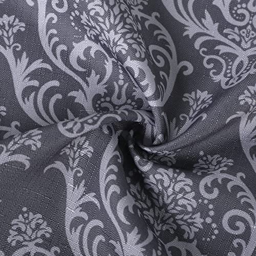 Faironly Floral Print Ombre Kitchen Curtains Room Darkening Short Curtains Farmhouse Cafe Curtains Window Treatment Set For Living Room Bedroom, 26 X 36 Inch, Grey #TOP6