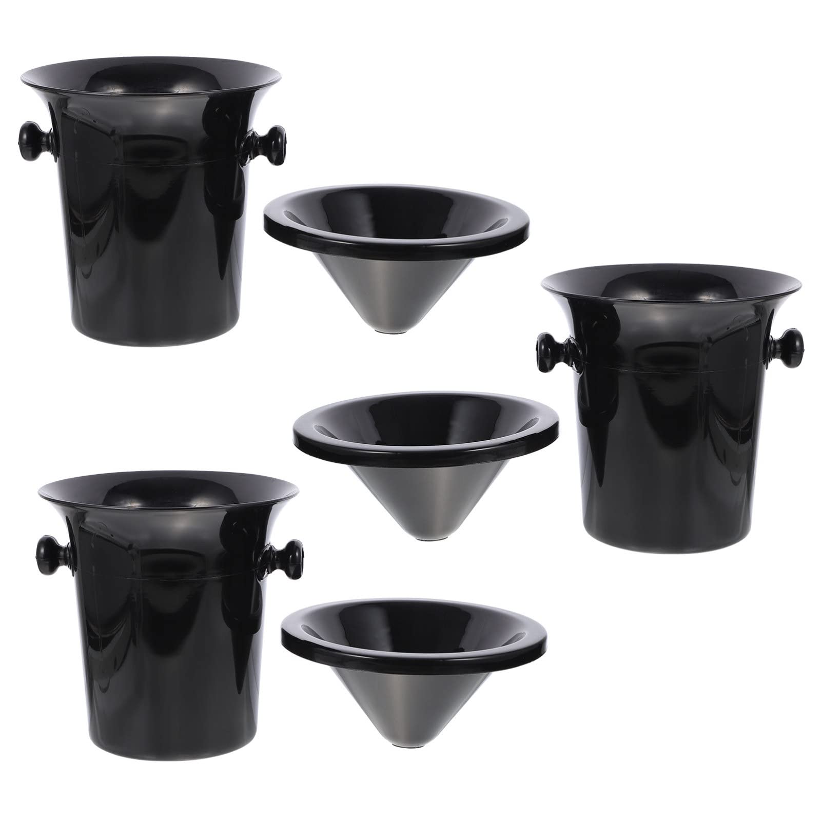 BESTonZON Crachoir De Dégustation De Vin Seau À Glace en Plastique Accessoire pour Bars Caves Fêtes Boutiques De Vin Et Expositions 3 Pièces