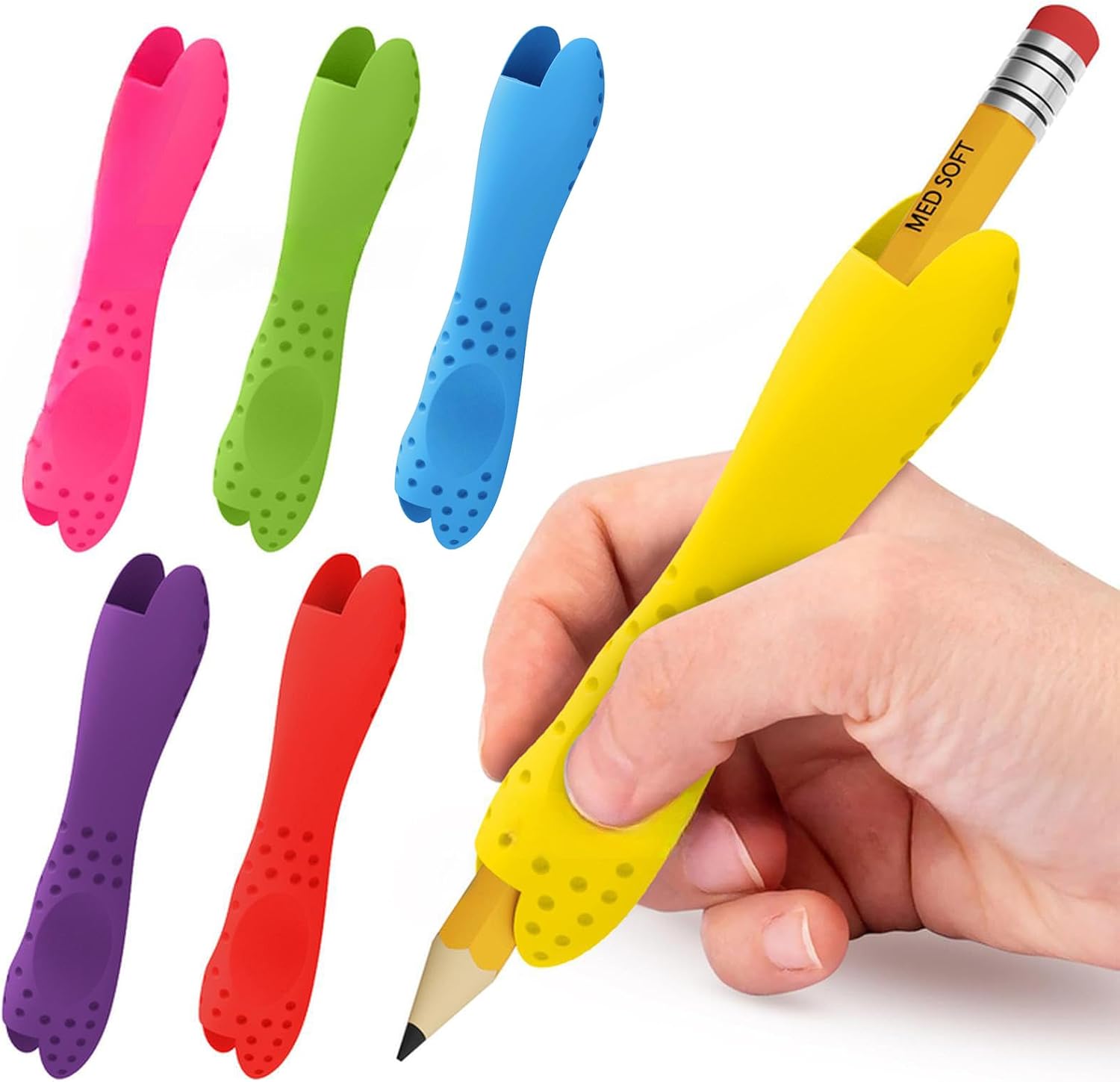 Silicone Pen Grip for Adult Ergonomic Writing Aid Pencil Holder Grips Handwriting Grip for Left/Right Handed Toddler Writing Corrector