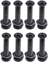 Vista 4 de VJ Patineta Longboard Cruiser Hardware Tornillos de 1.25 pulgadas y almohadilla elevadora de goma 0.118 in Negro