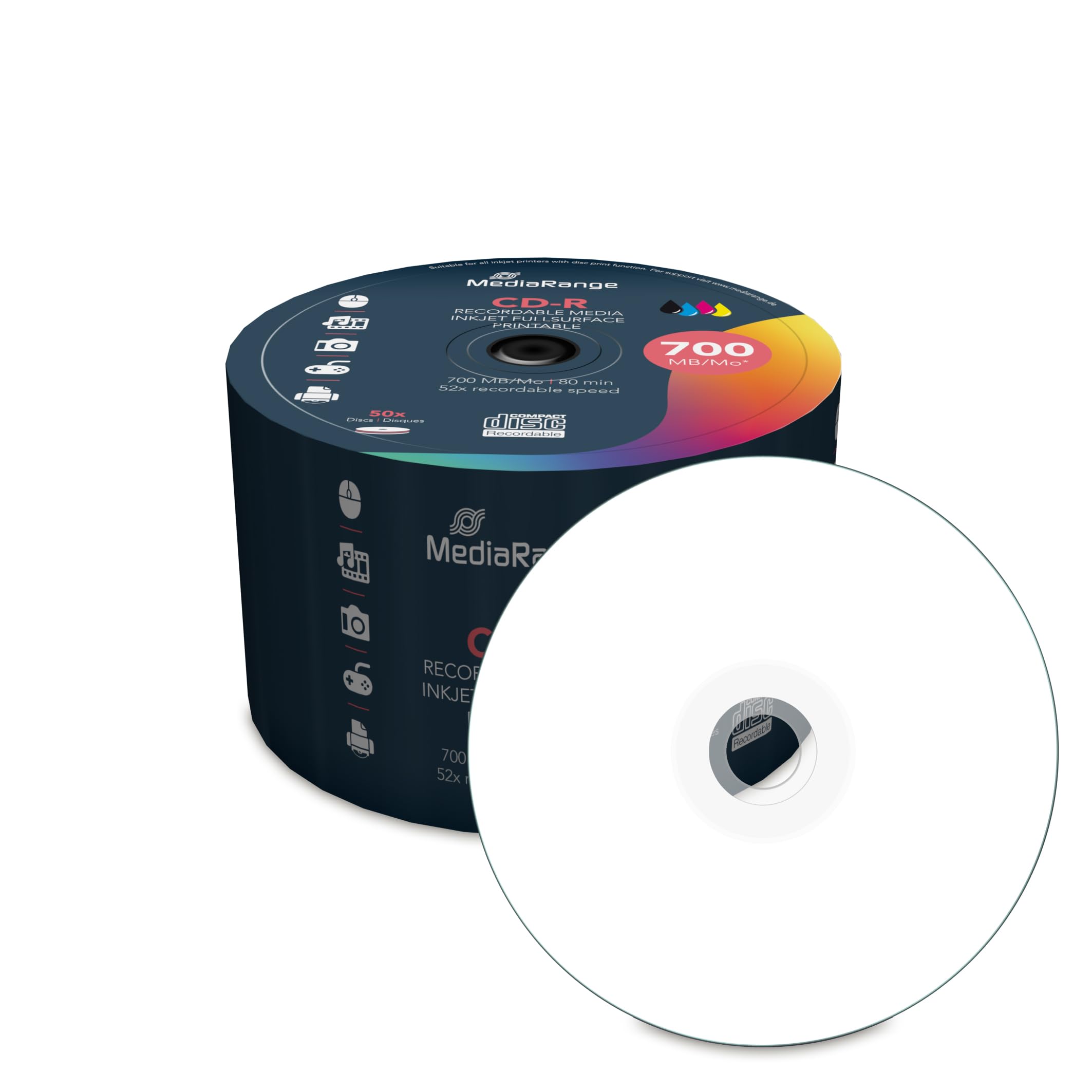 MediaRange MR208 CDs vírgenes 700 MB 80 min 52x Speed