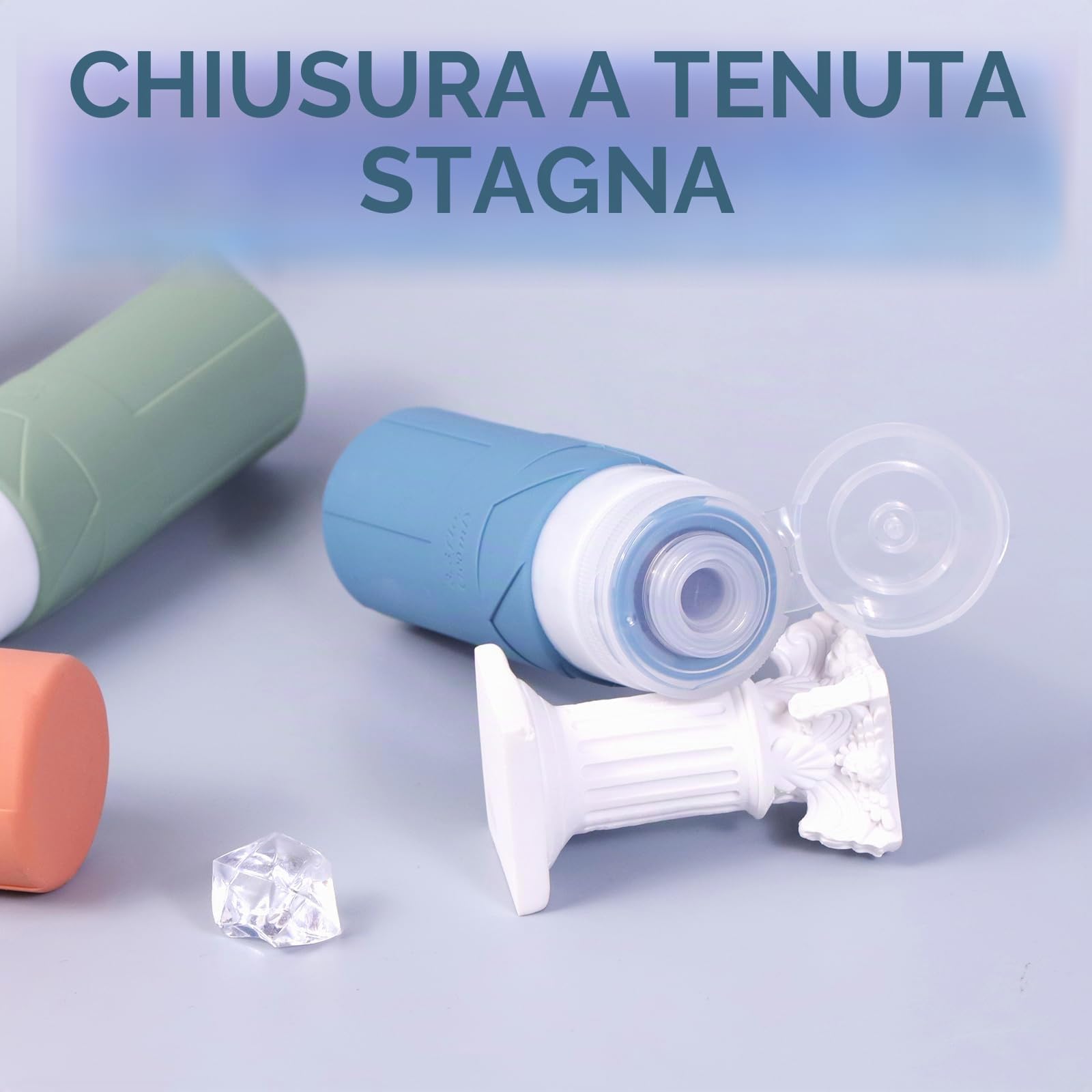 FADVAN Set Contenitori da Viaggio per Liquidi - 4pcs Flaconi da Viaggio in Silicone 100 Ml - Boccette per Porta Profumo,Doccia Shampoo,Detersivo, Accessori Utili (Morandi)