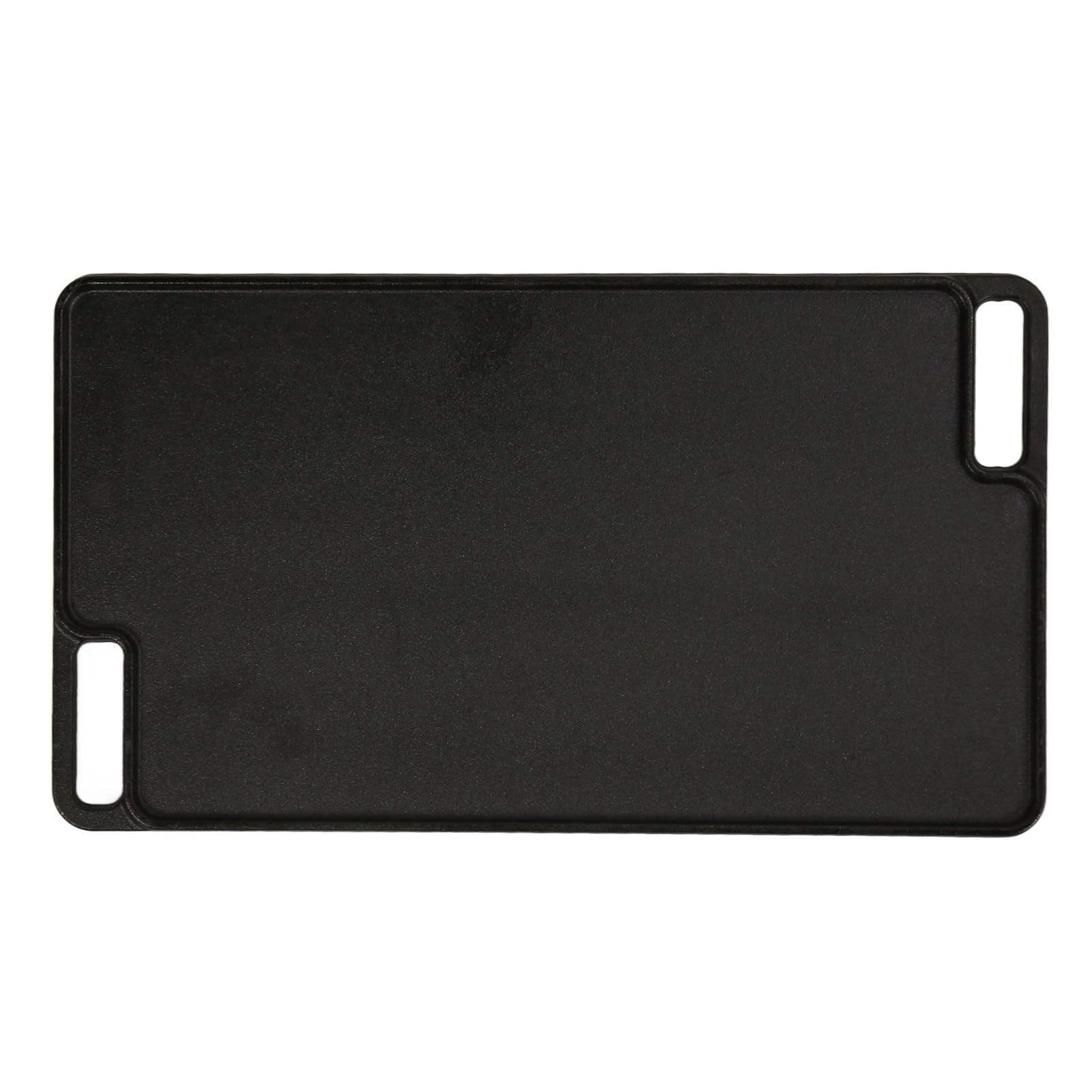 Natudeco Cast Iron Griddle Plate Double Sided Rectangular Barbecue Frying Pan Outdoor BBQ Bakeware Iron Heavy Duty Grilling Tray for Camping Party