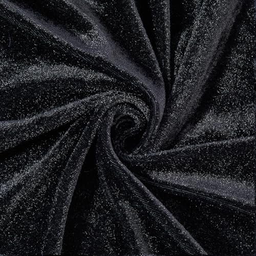 Velours de luxe extensible noir DICOSMETIC matière noble pour rideaux et mode haut de gamme