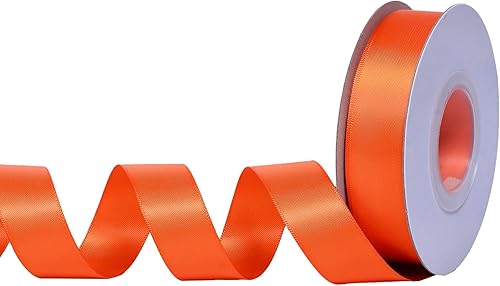 Miniatura 92 de YAMA Cinta de satén de doble cara, 7/8 pulgadas, 25 yardas para envolver regalos, color rosa