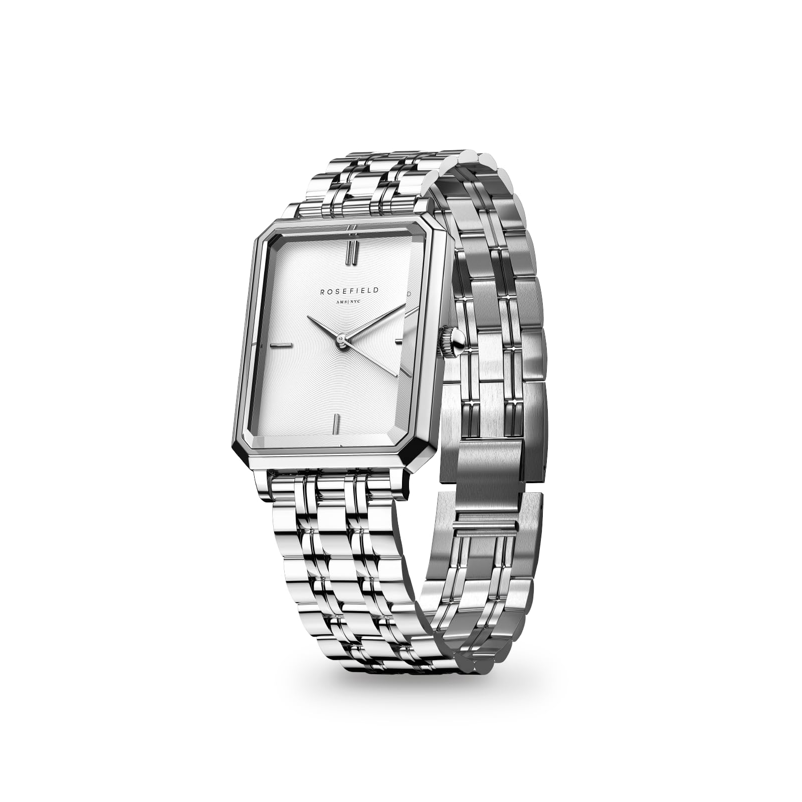 Rosefield Ottagon XS Argento con quadrante bianco e cassa in argento 19,5x24 mm OWGSS-O63 in acciaio inossidabile