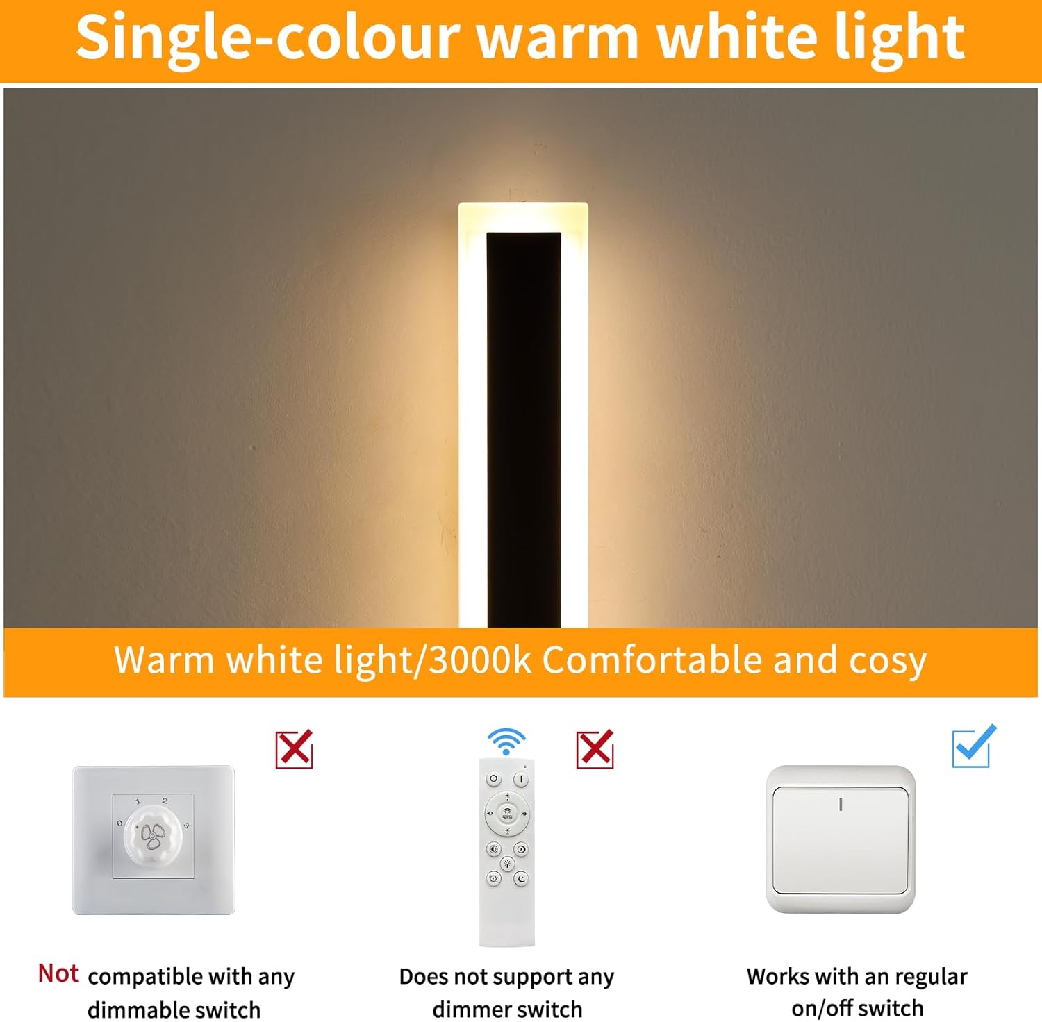 Mikeru 2pack 39.3inch Wall Light Fixtures, 3000k Exterior Lighting Fixtures Ip65 Waterproof Rust Outdoor Light Fixtures Hardwire Wall Mount Porch Lights for Garage (Width: 5.5inch)
