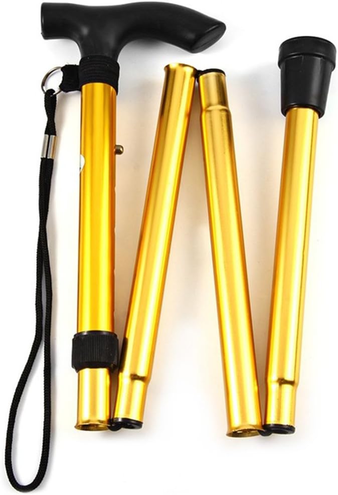 Walking Stick Hiking Walking Trekking Trail Ultralight 4-section Adjustable Canes Aluminum Alloy Folding Cane Walking Sticks