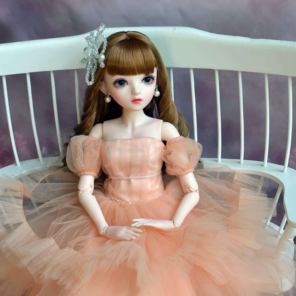 SISON BENNE 1/3 BJD Doll 24 Inch Ball Jointed Dolls with Fashion Clothes Princess Dress and Accessories, Gift for Kids Birthday (5#)