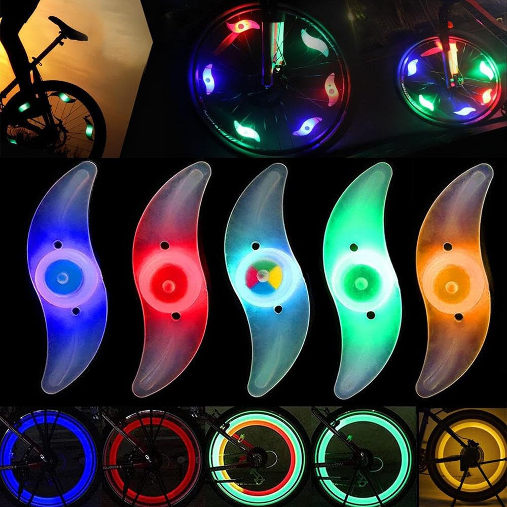 Goodern Bike Wheel Lights - 5PCS Waterproof LED Spoke Light With 3 Flash Modes for Bicycle Tires - Easy Install for Kids and Adults