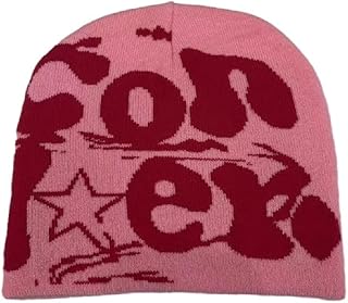 Hip-hop - Gorro unisex para hombre, otoño e invierno, accesorios para fotos, versátil para Halloween, color rosa, rosa, 22cm*22cm