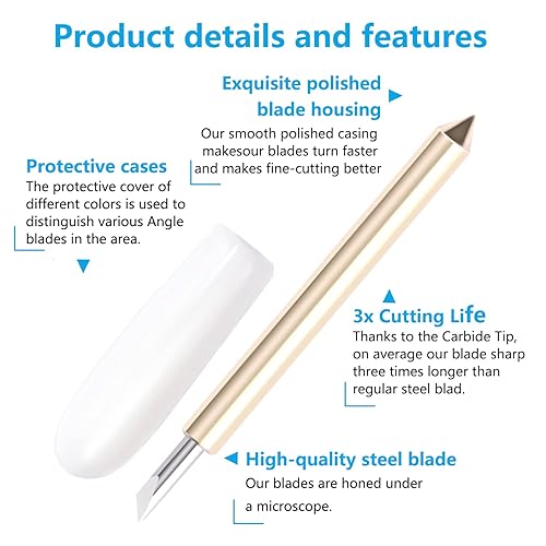 Miniatura 3 de 10 cuchillas de punta fina de alta calidad, cuchillas de repuesto compatibles con máquinas de corte ExploreAirAir 2Air 3MakerMaker 3Expression