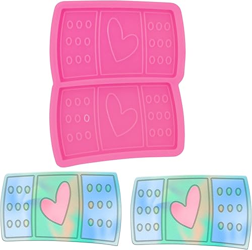 Molde de corazón de resina súper brillante, molde de silicona, carrete de insignia, molde de agarre para teléfono para hacer joyas, resina epoxi,