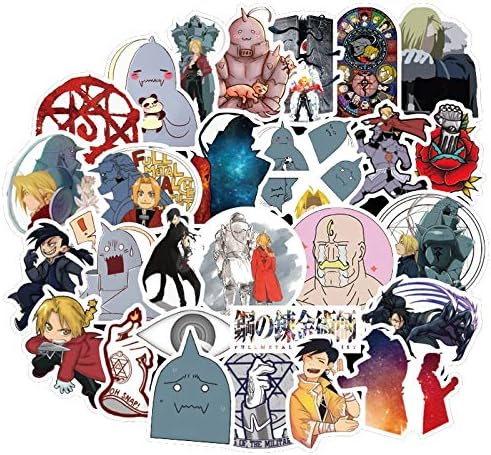 TUHAO Fullmetal Alchemist Stickers Vinyl Japan Anime Sticker For Kids Diy Guitar Laptop Phone Ps4 Skateboard Pegatina 50Pcs