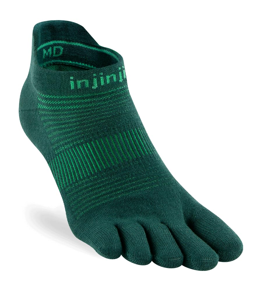 Run Lightweight No-Show Unisex Running Toe Socks Jade