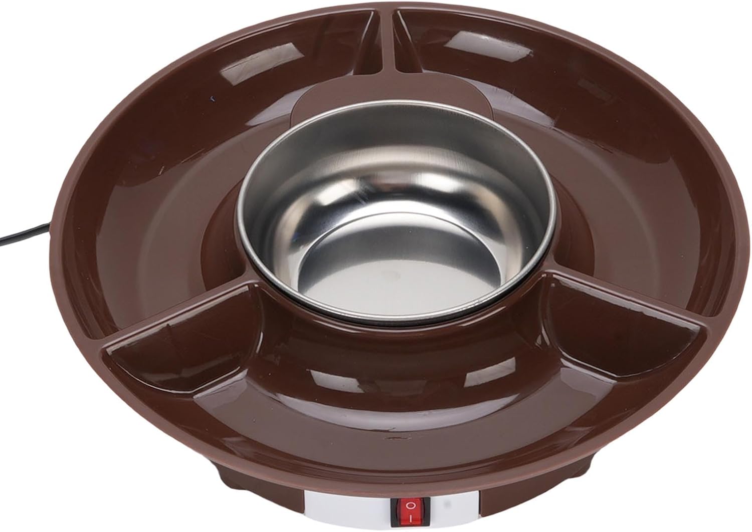 Estink Chocolate Melting Pot, 25W Stainless Steel Fondue Set for Dipping Strawberries Parties Gatherings (US Plug 110V)