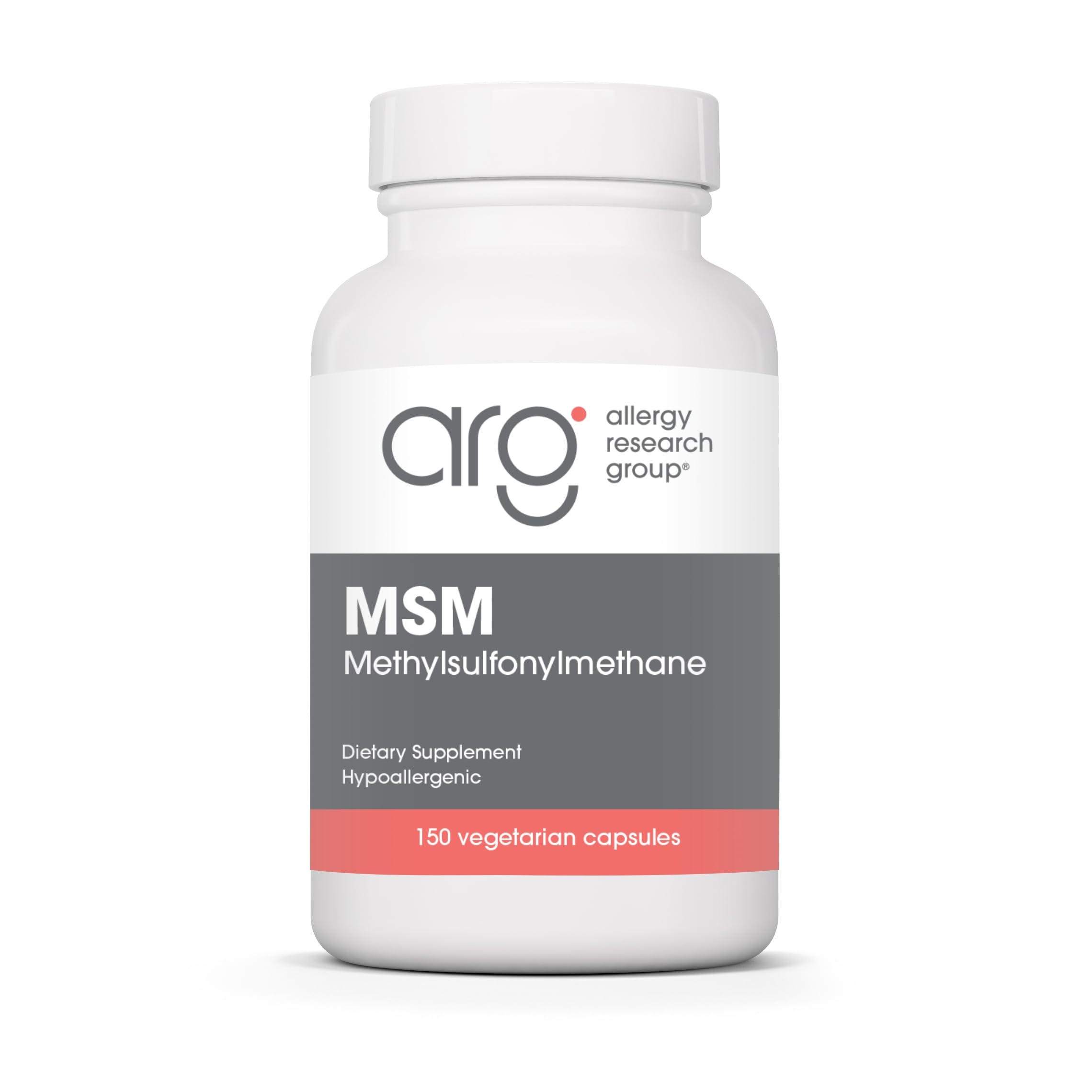 Allergy Research Group - MSM 500 mg - Methylsulfonylmethane, Joint Health - 150 Vegetarian Capsules