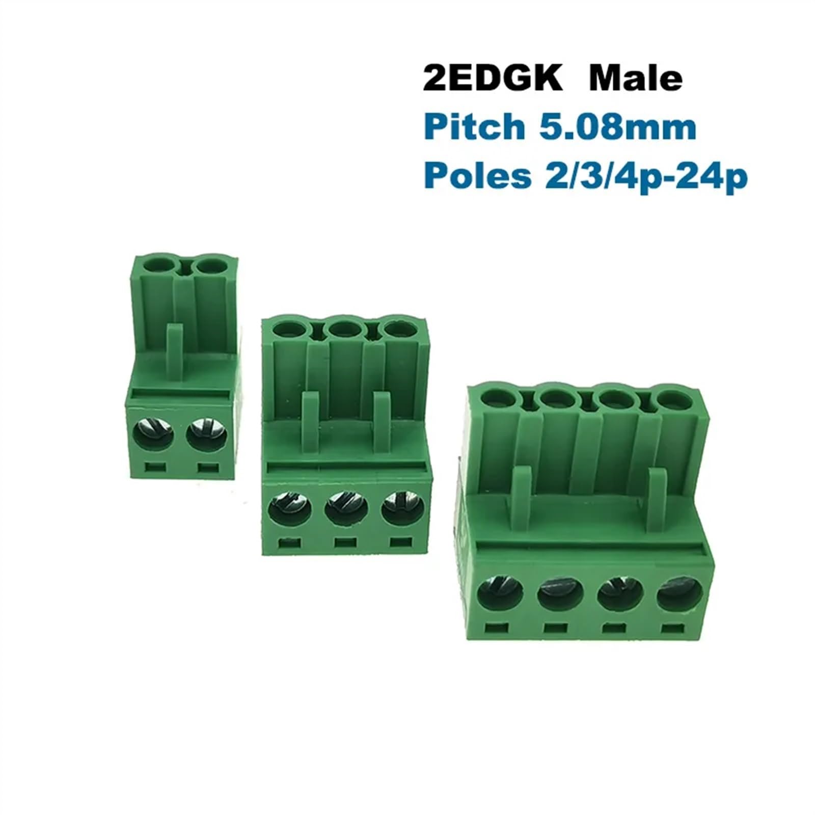 Conector de bloque de terminales de tornillo PCB enchufable, paso de 5,08mm, 2/3/4/5/6/7/8/9/10P macho 2EDGK/KA, Bornier enchufable, 30 Uds.(2EDGKA (30pcs),9P)